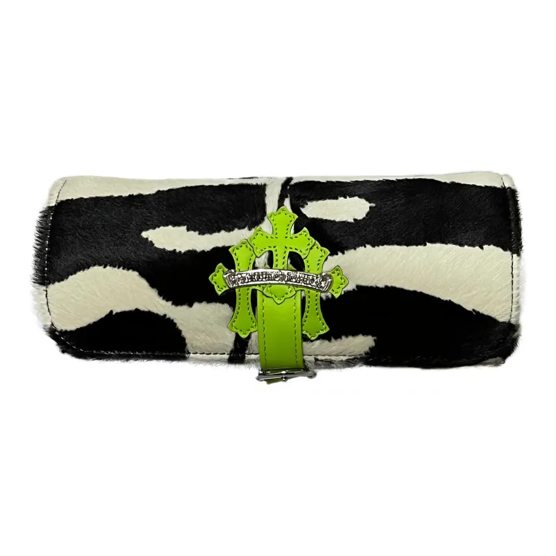 Chrome Hearts Plush Watch Box Jewelry Box Storage Bag Unisex Black White & Green-0