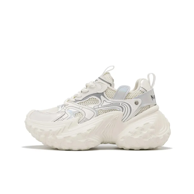 AOKANG Chunky Sneakers Women's Low Top Beige White Purple-0