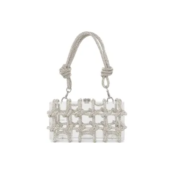 CULT GAIA Crystal Embellishment Handbag Shoulder Bag Women's Silver