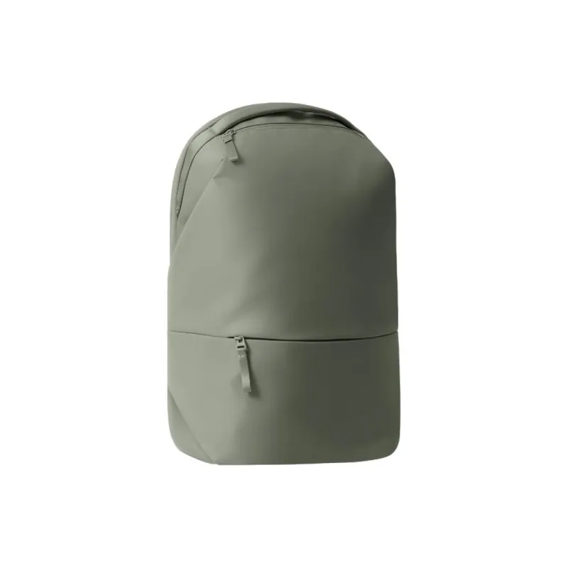 MI Polyester Backpack Medium Size Unisex Elegant Gray Green/Simple Rock Black/Light Khaki-0