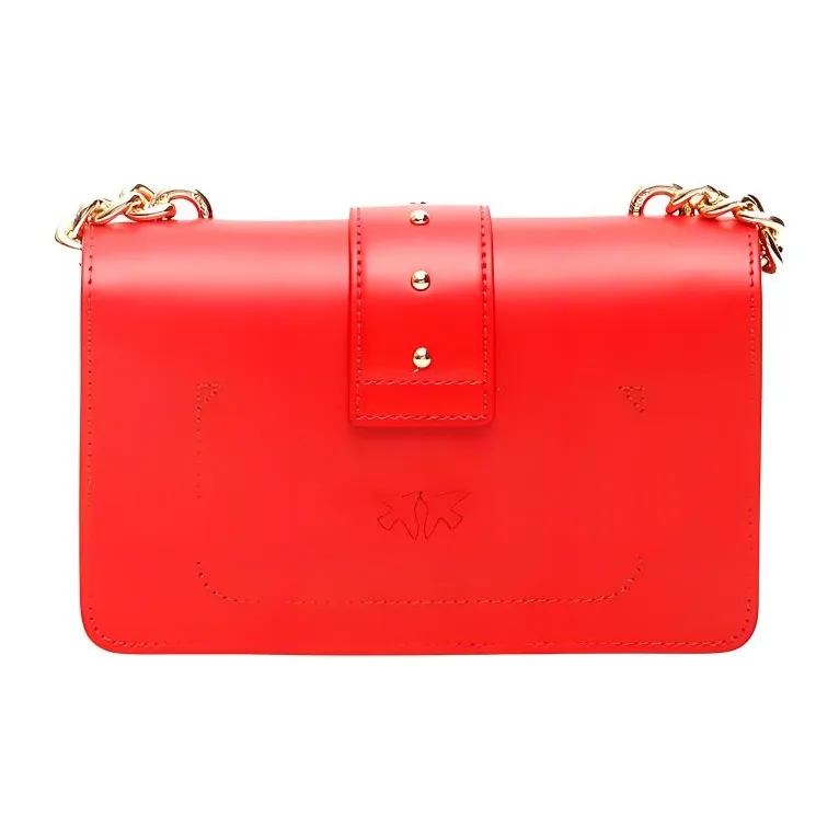 PINKO SIMPLY Leather Swift Bag Crossbody Bag Shoulder Bag Women's True Red-2