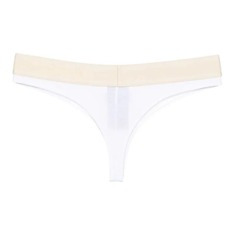 PALM ANGELS Logo tape Stretch cotton Thong-1