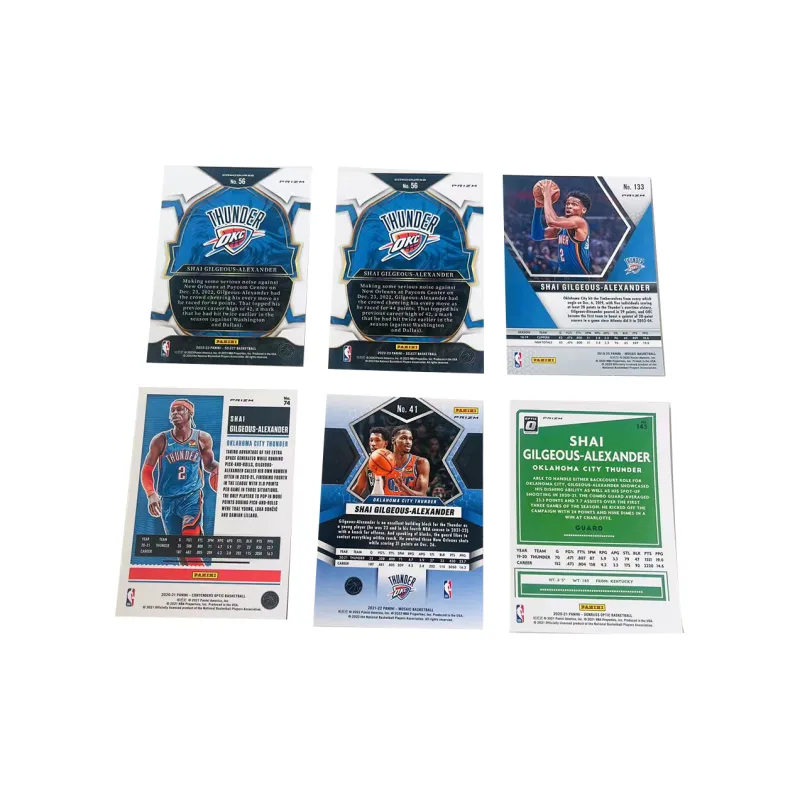 PANINI Thunder, Alexander, Refraction, Combo, Shay Gilgeous Alexander, Star Card, Card Pass Sports Cards 6 Pcs-1