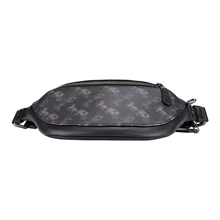 COACH Warren Cow Leather Crossbody Bag, Fanny Pack Large Size Men's Black Gray-3