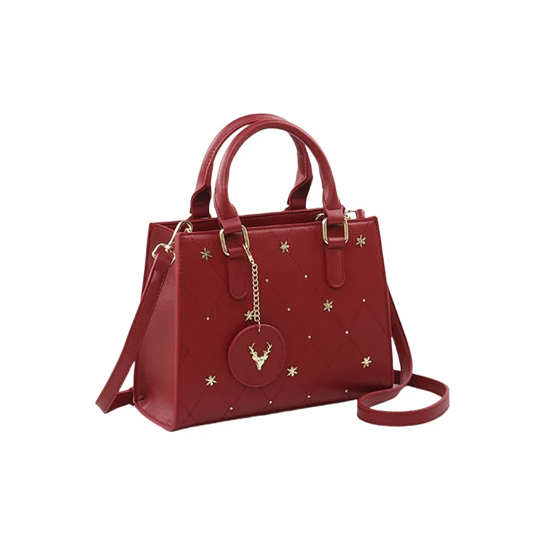 TTaG．baG Microfiber Synthetic Leather Crossbody Bags Handbags Women's Red-1