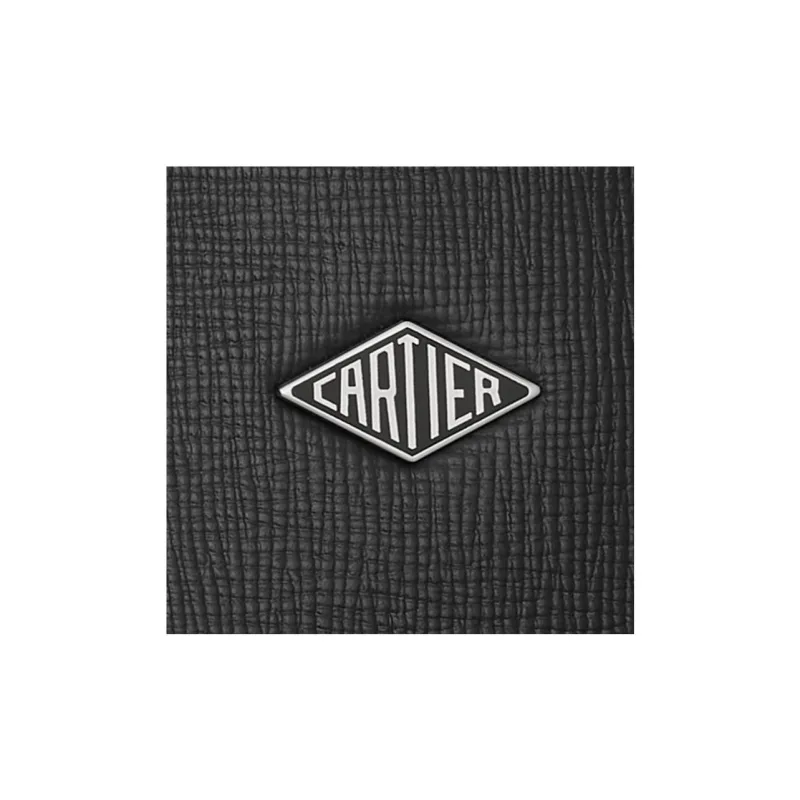 CARTIER Calfskin One Shoulder Crossbody Portable Briefcases Men's Black-3