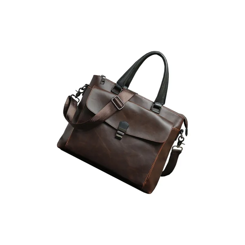 TTaG．baG PU Briefcases Regular Men's Coffee-3