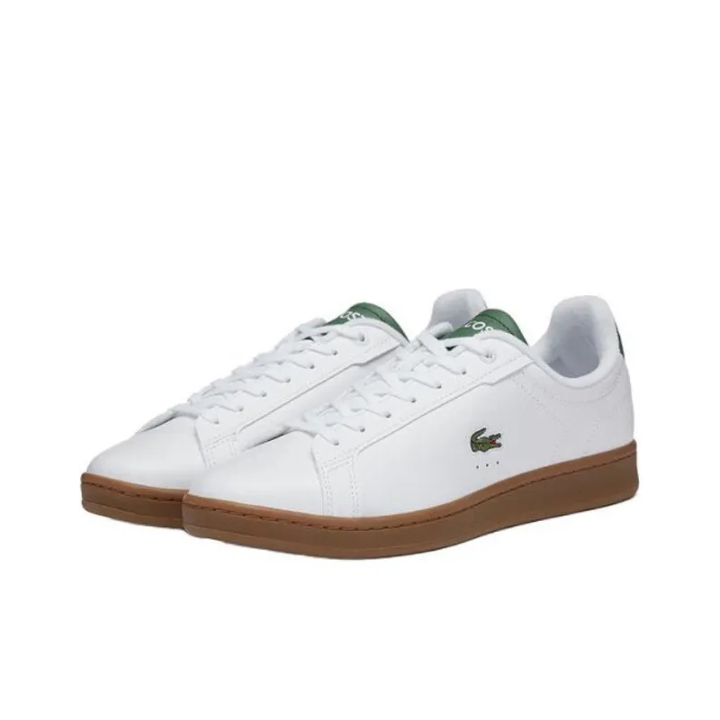 LACOSTE Anti Slip Wear Resistant Low Top Skateboard Shoes Men's White Green-2