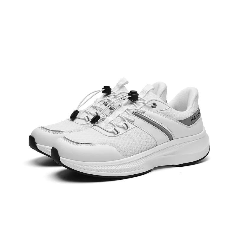 HLA Men's Breathable Lace Free Mesh Flyknit Platform Sports Lifestyle Casual Shoes For Elderly-1