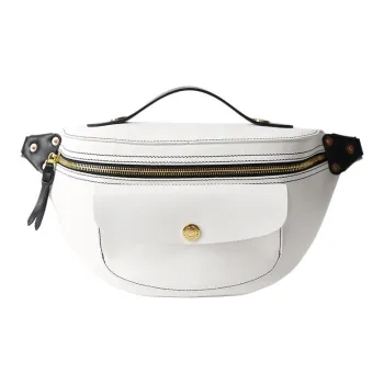 LINE ARTISANAL Cow Leather Sling Bags Crossbody Bags Medium Size Unisex Black & White