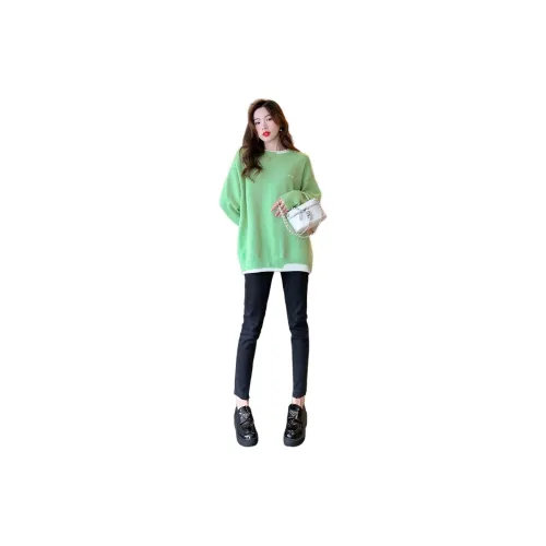 Tonlion Sweaters Women's Cream Green