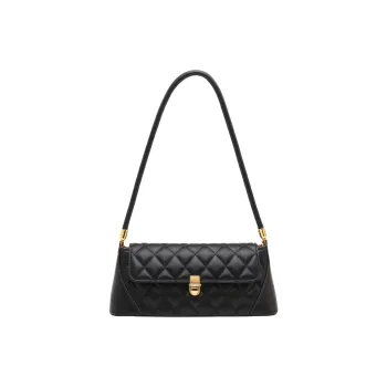 TTaG．baG Microfiber Synthetic Leather Shoulder Bag Women's Black/White/Red