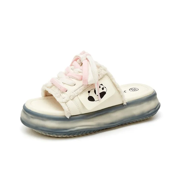 Jin Baichuan Leather Patchwork Odor Resistant Quick Dry Slide Slippers Women's-19
