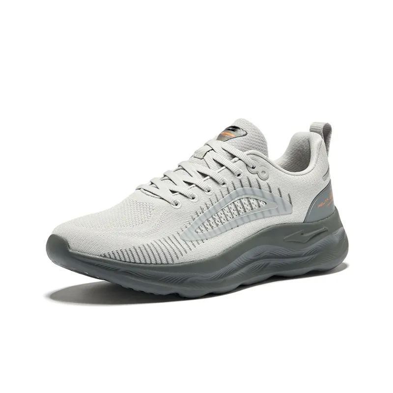 Erke Cushioned Wear Resistant Breathable Low Top Running Shoes Men's Cloud Gray Steel Gray-2