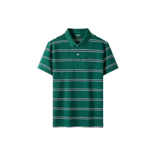 OUTDOOR PRODUCTS Polo Shirts Men Green Quartz White And Blue Color Stripes