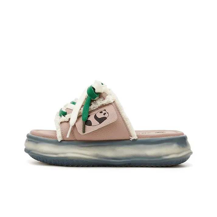 Jin Baichuan Leather Patchwork Odor Resistant Quick Dry Slide Slippers Women's-0