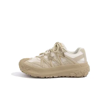 HUANQIU Hiking Shoes Breathable Low-Top Chunky Sneakers Women's Khaki Brown