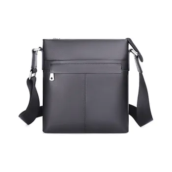 DOSRFINI Top Grain Cow Leather Genuine Leather Shoulder Bag Regular Men's Black