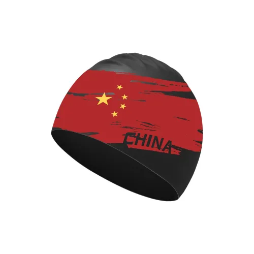 DUFAILY Swimming Caps High Quality Silicone Outdoor Beach Swim Facility Unisex 22.5CM Regular Model Flag Red
