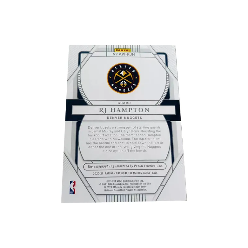 PANINI 20 21 Nuggets Hampton National Treasure Rising Stars RC Signature Player Card Access Pass Sports Cards 1 Pc-1