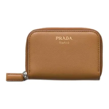 PRADA Leather Coin Purse Men's Brown