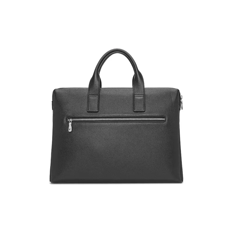 GOLDLION Cow Leather Business Briefcase, Office Bag, Handbag Men's Black-2