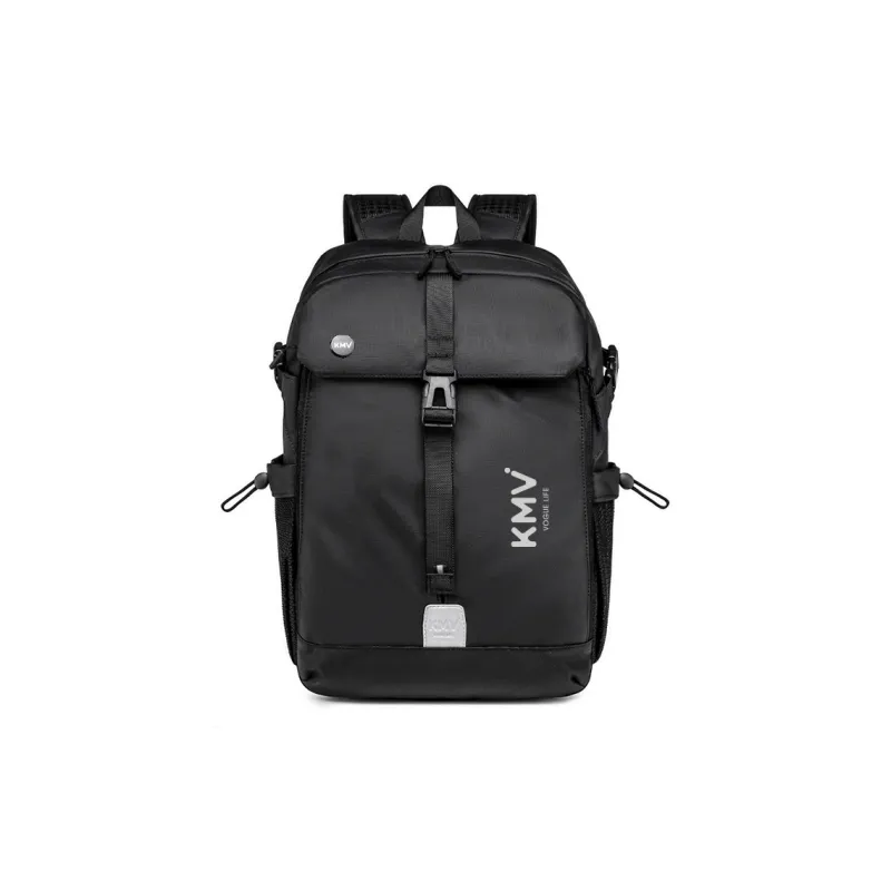 KMV Polyester Backpack Unisex Black/White-12