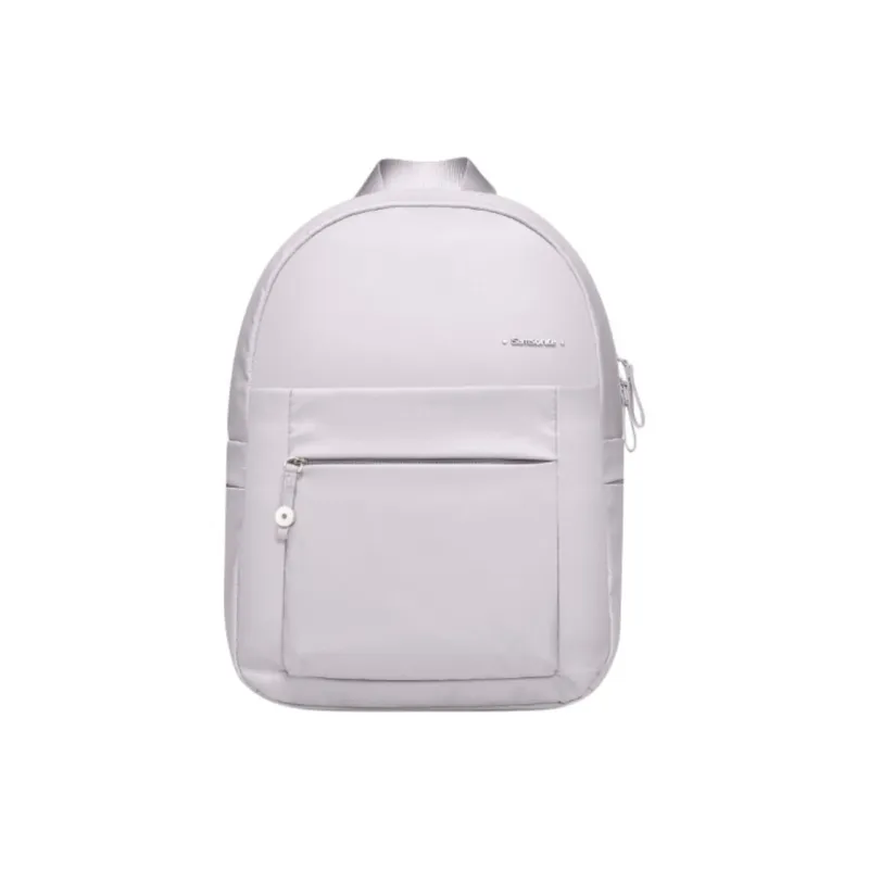 SAMSONITE Fabric Backpack Medium Size Women's Light Gray Brown/Dark Blue-0