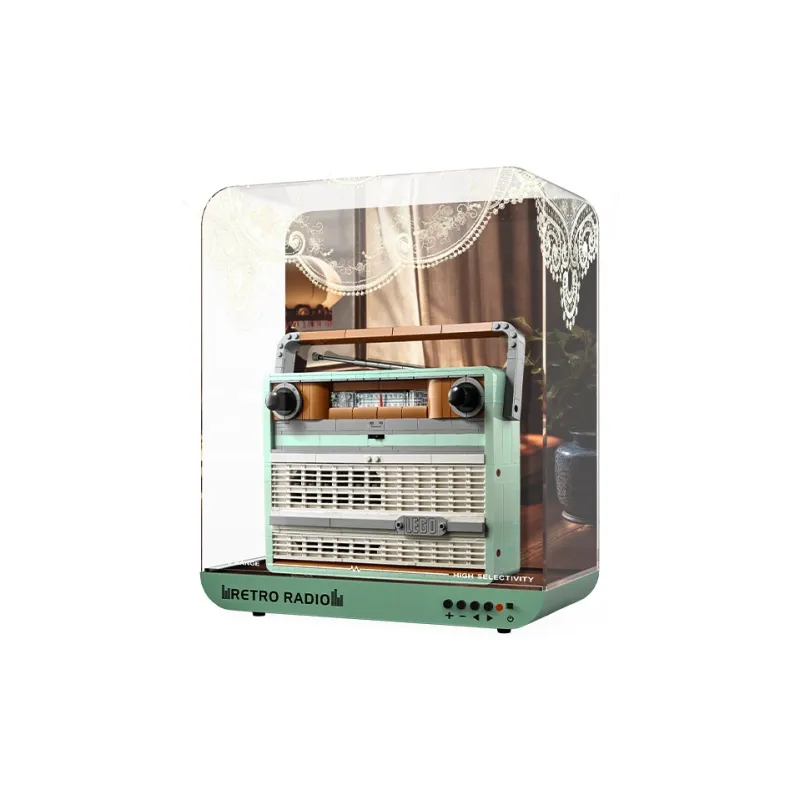 LIGHT YOUR BRICKS LeiYiBai Compatibility Building Block 10334 Vintage Radio Display Case Model Accessories-0