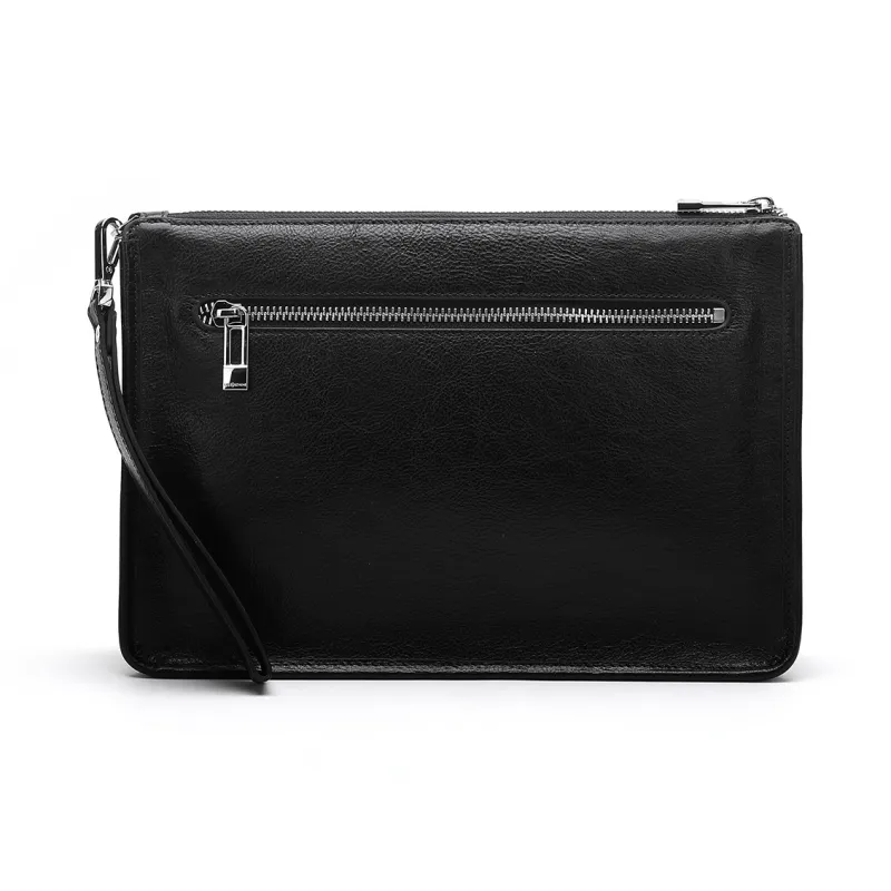 ELLE HOMME Top Grain Cow Leather Clutch Regular Men's Black-3