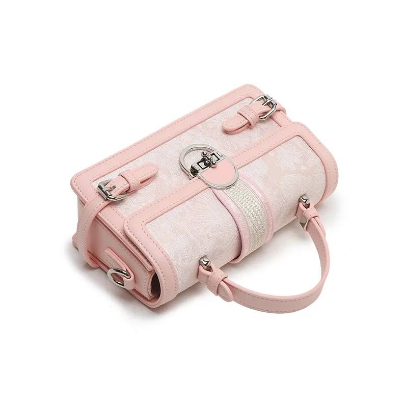Carit&Koty Polyurethane With Synthetic Leather Handbag Women's Gray/Pink-4
