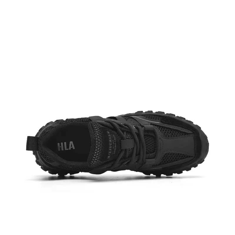 HLA Men's Trendy Platform Wear-Resistant Breathable Mesh Athletic Shoes Height Increasing Casual Shoes-2