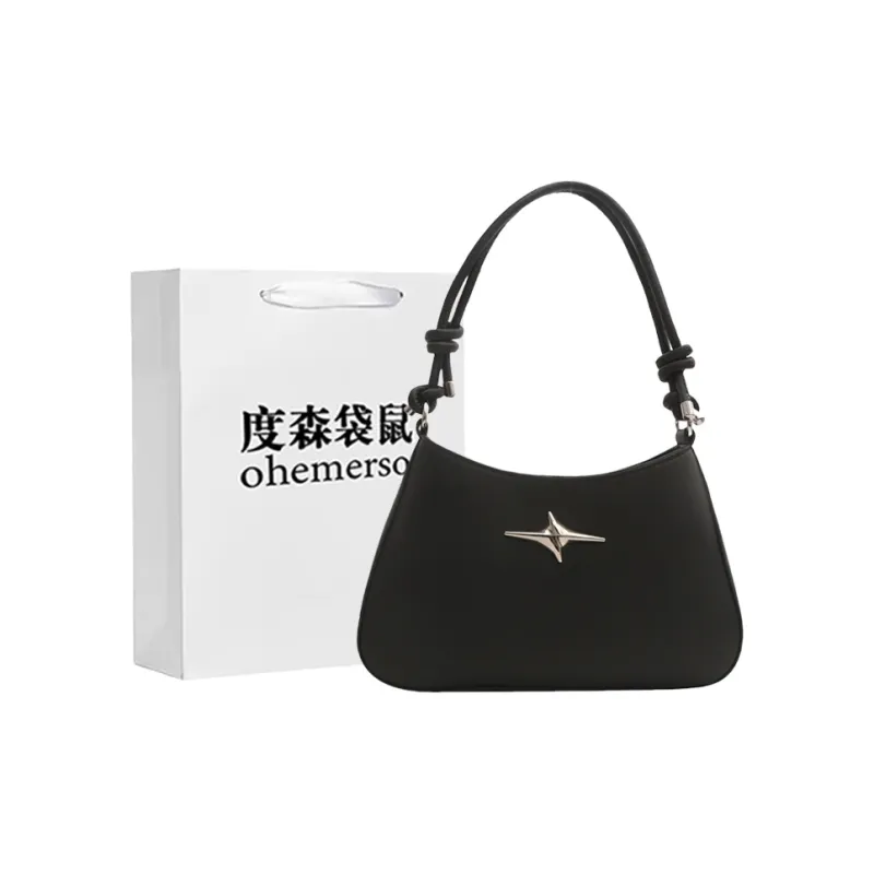 Dusen Kangaroo PU Shoulder Bag Regular Women's White/Black/Khaki/Green/Pink/Brown-5