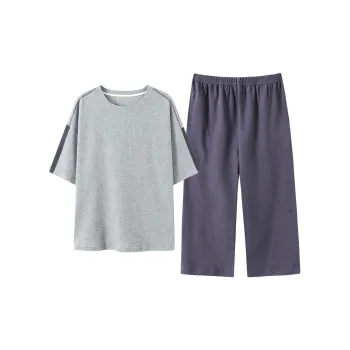 Close fitting Areas Pajama Set Women's Light Smoke Gray