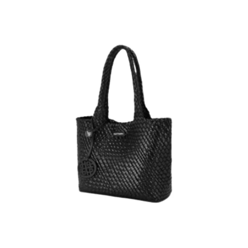 Hush Puppies Cow Leather Tote Bag Shopping Bag Handbag Shoulder Bag Large Size Women's Black/Yellow Brown-1
