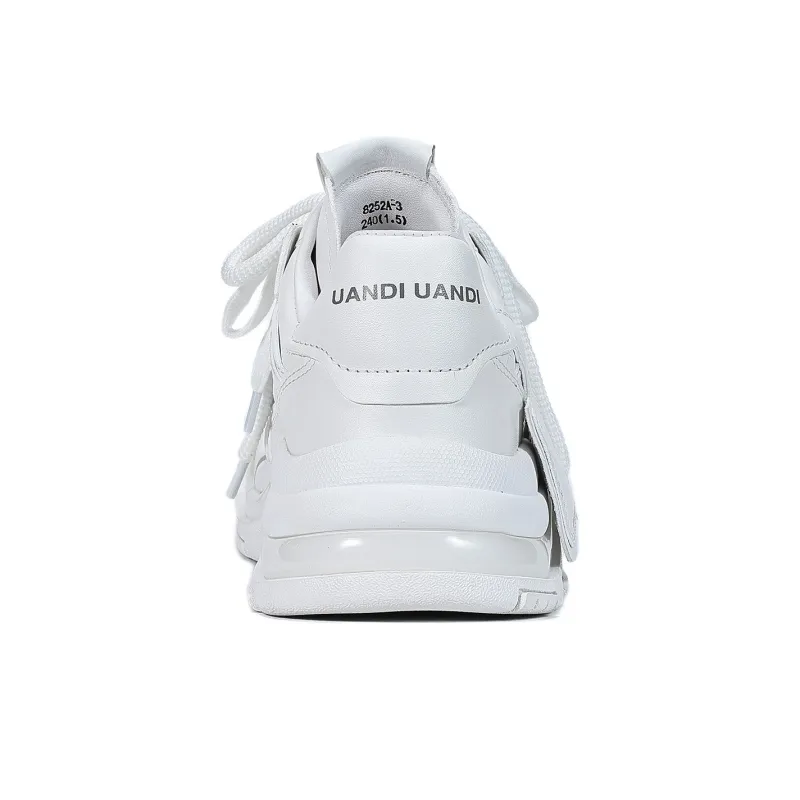 UanDi Cushioned Abrasion-Resistant Slip-Resistant Low-Top Skateboard Shoes Unisex White Black-12