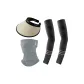 Gray Face Masks+Beige Visor Cap+Black Cooling Arm Sleeves