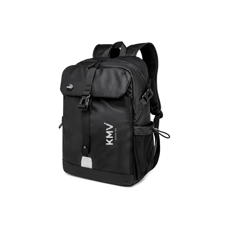 KMV Polyester Backpack Unisex Black/White-11