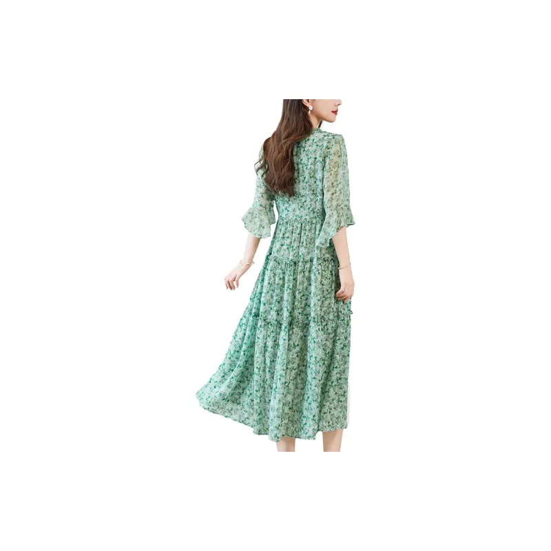 To The West Long Sleeved Dresses Women's Green-2