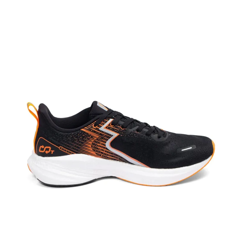 361° Carbon CQT Cushioning Abrasion Resistant Breathable Low Top Casual Running Shoes Men's Black Orange-1