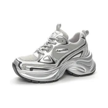 NRDROFFICIAL Anti-Slip Wear-Resistant Breathable Lightweight Low-Top Chunky Sneakers 5cm Women's