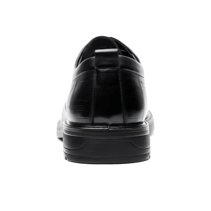 AOKANG Dress Shoes Men Low Top Black, Dark Brown-3