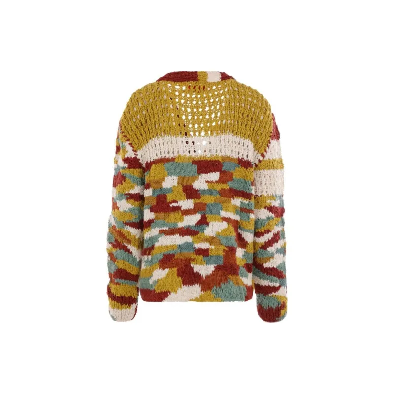 The Elder Statesman Monogram pattern Knitted Cardigan-1