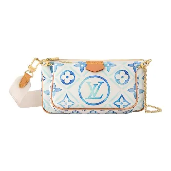 LOUIS VUITTON Multi Pochette Monogram Tiles Coated Canvas Shoulder Bag Crossbody Bag Women's Multicolor