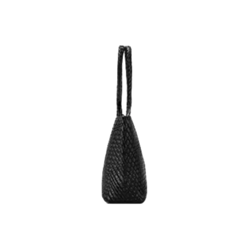 Hush Puppies Cow Leather Tote Bag Shopping Bag Handbag Shoulder Bag Large Size Women's Black/Yellow Brown-2