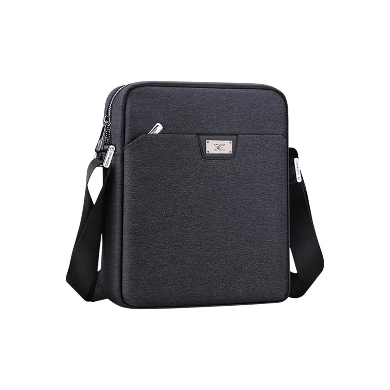 SEPTWOLVES Oxford Shoulder Bag Crossbody Bag Men's Black-2