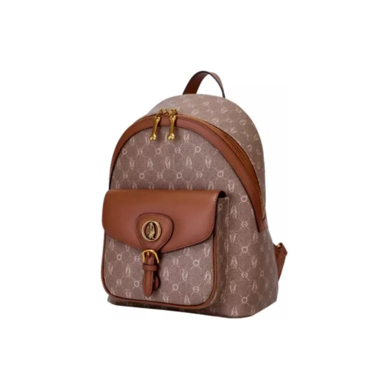 Hush Puppies Synthetic Leather Bonded Split Cow Leather Backpack Large Size Women's Multicolor-1