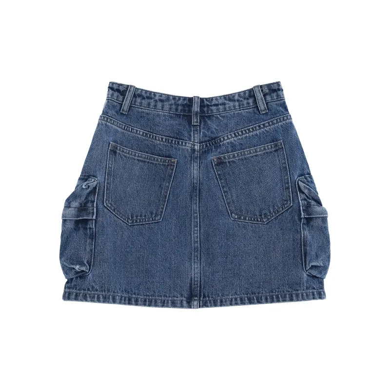 Fstudio Denim Short Skirts Women's Blue-1