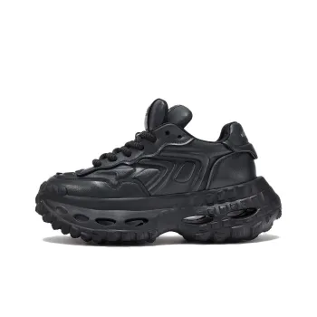 FAIRWHALE Low Top Chunky Sneakers Men's Pure Black/Raw White