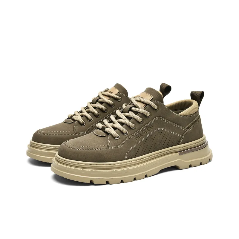 HLA Vintage Outdoor Casual Fleece-Lined Versatile Work Boots Low-Top Wear-Resistant Men's-15